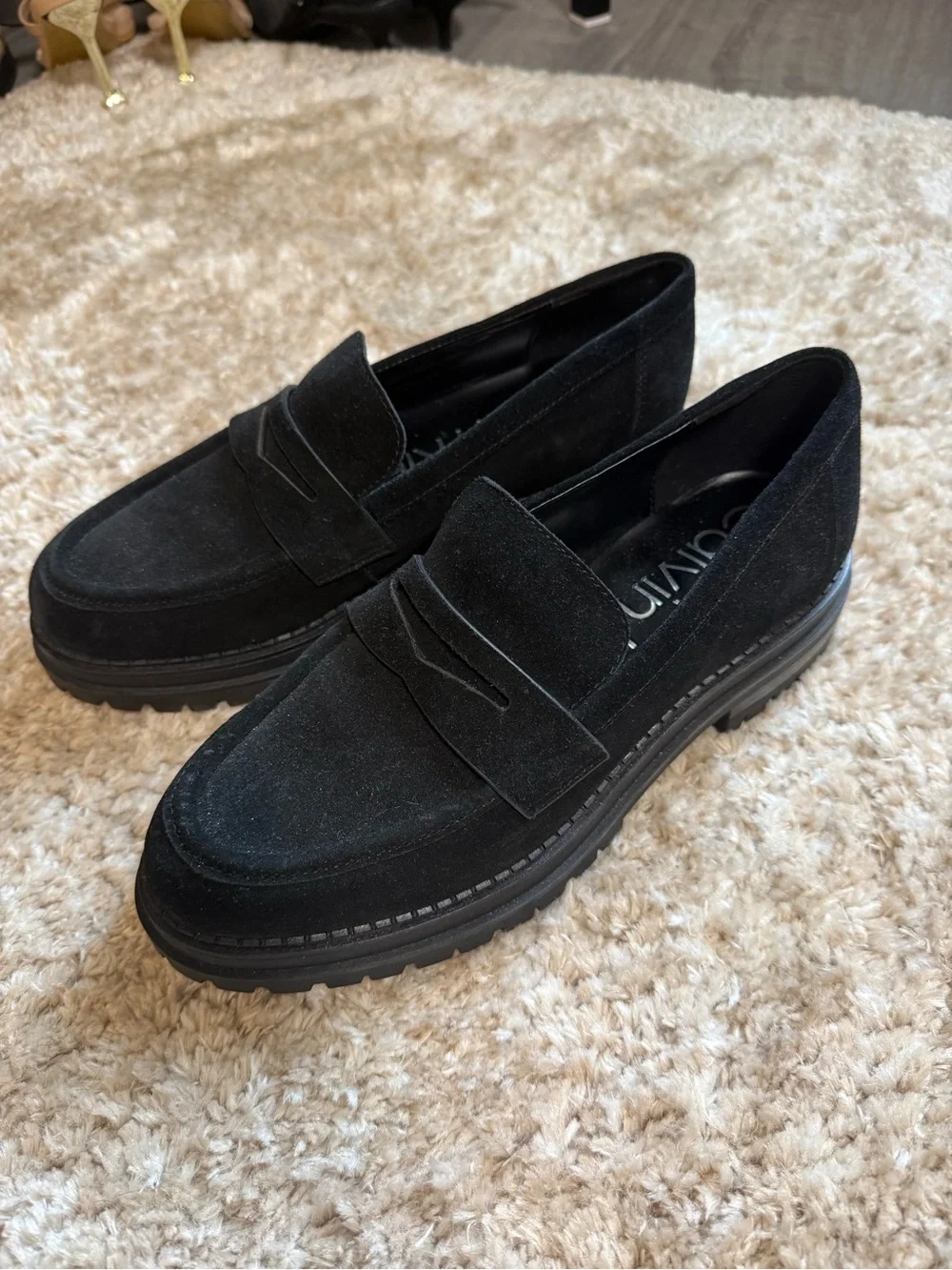 Calvin Klein Black Suede Loafers